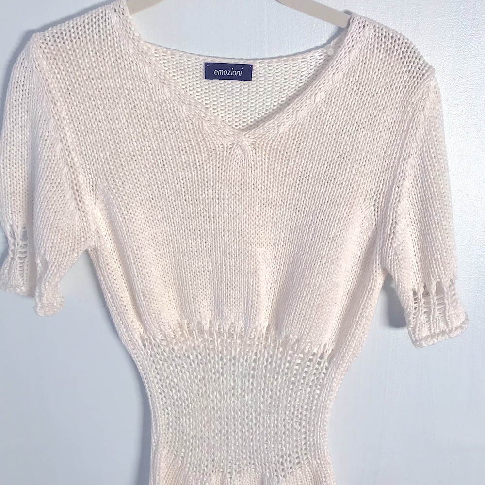 White Knitted Italian Summer Top